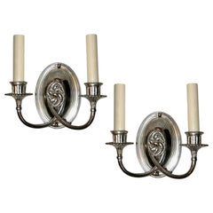 Neoclassic Silver Plated Sconces