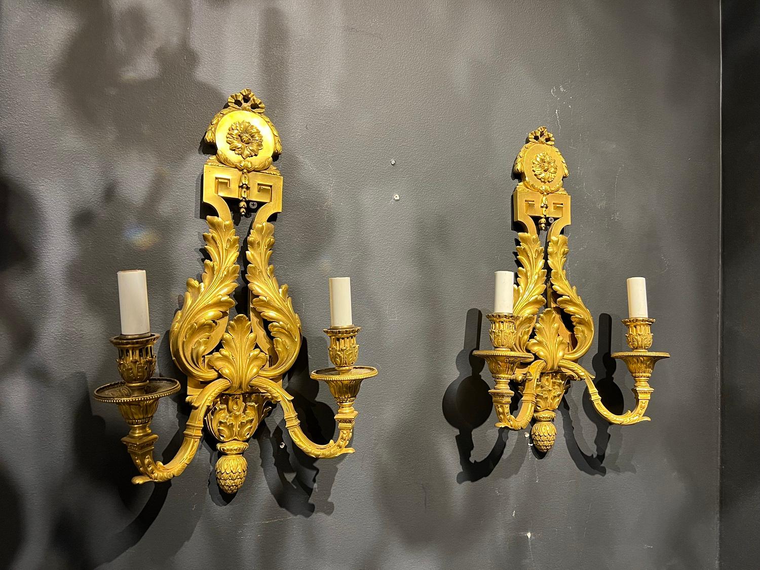 Bronze Neoclassic Style Caldwell Sconces