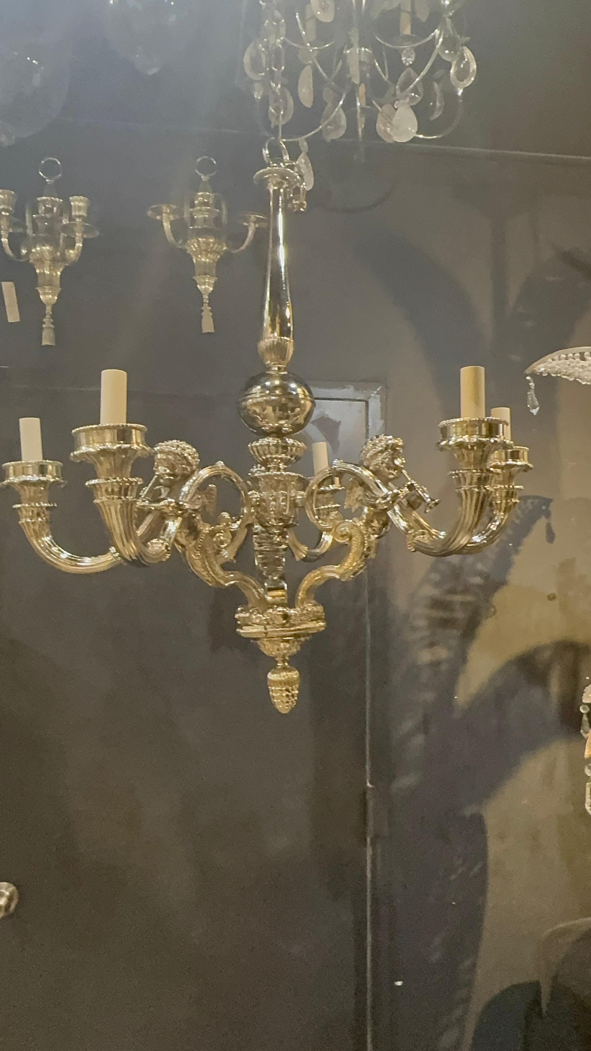 Neoclassical Neoclassic style chandelier with Cherubs For Sale