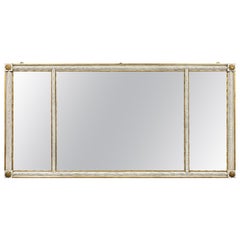 Neoclassic Style Crème Painted and Giltwood Overmantle Mirror