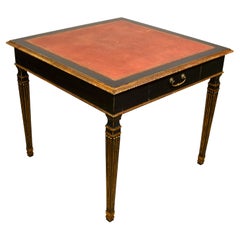 Neoclassic Style Ebonized and Gilded Games Table