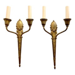 Neoclassic Style French Gilt Bronze Sconces
