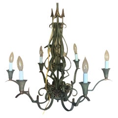 Neoclassic Style Light Wrought Iron Chandelier with Arrows