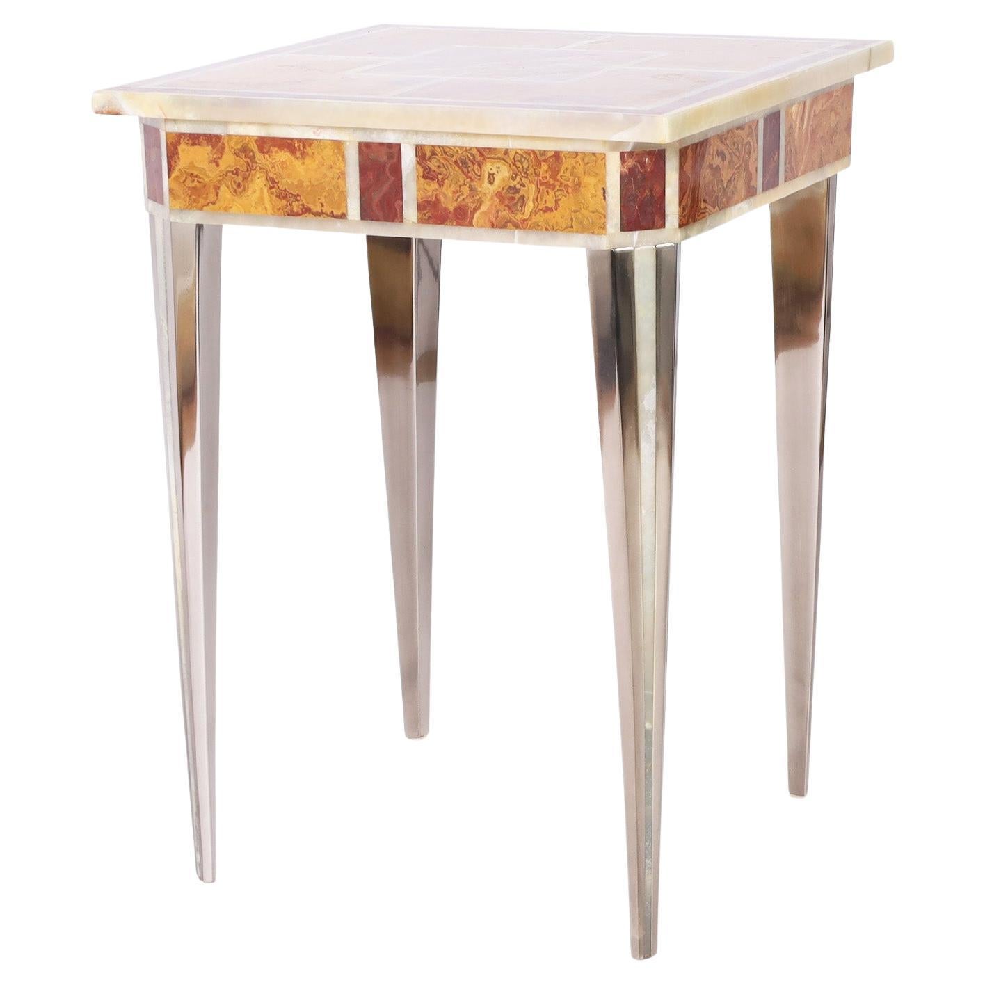 Neoclassic Style Marble Specimen Table For Sale