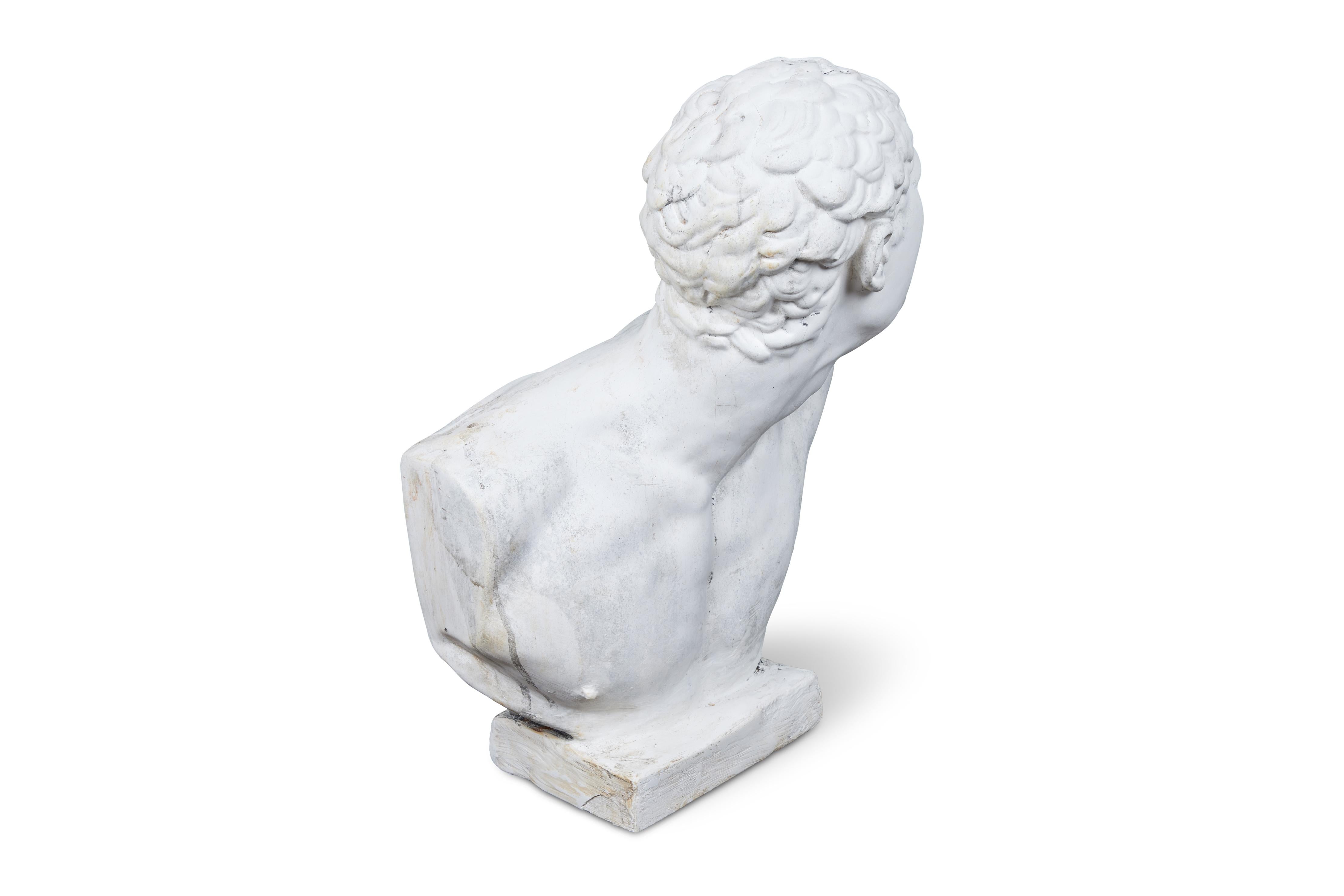 French neoclassic bust in white plaster.