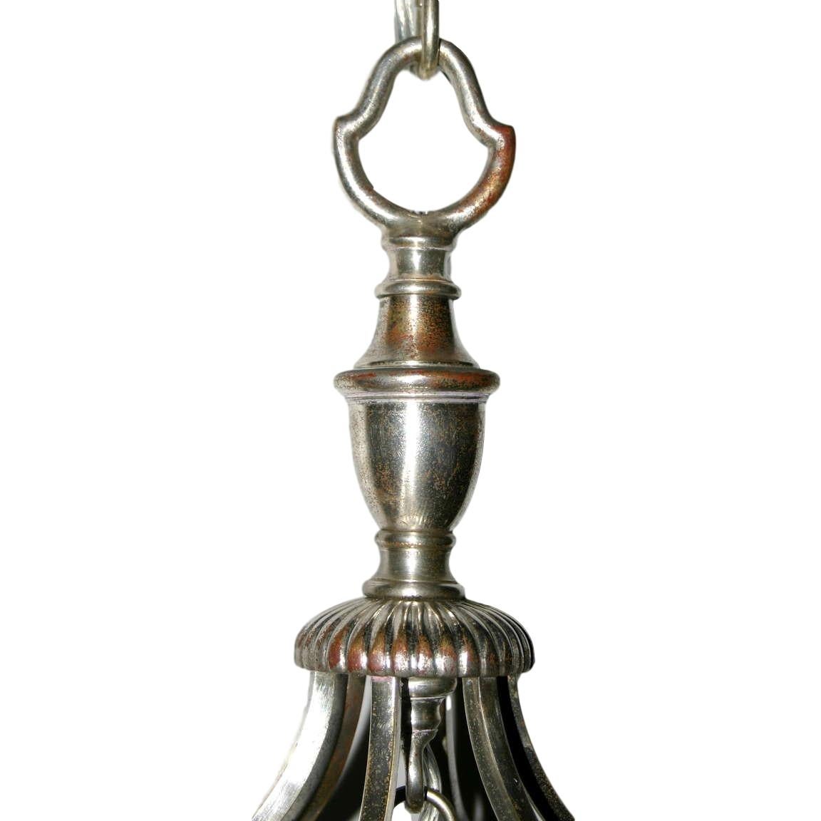 American Neoclassic Style Silver Plated Lantern For Sale