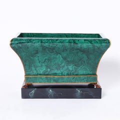 Neoclassic Tole Faux Malachite Jardiniere by Maitland Smith