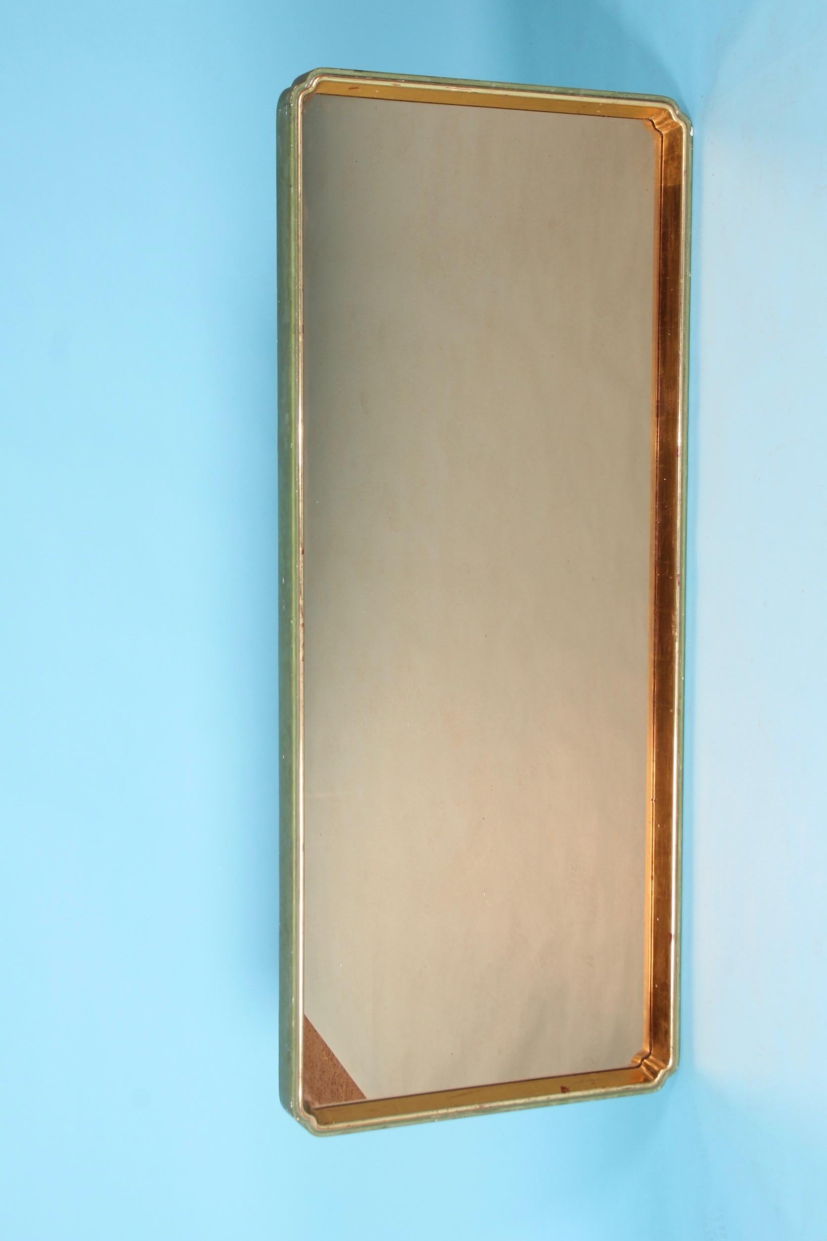 Neoclassic wall wood and glass mirror.