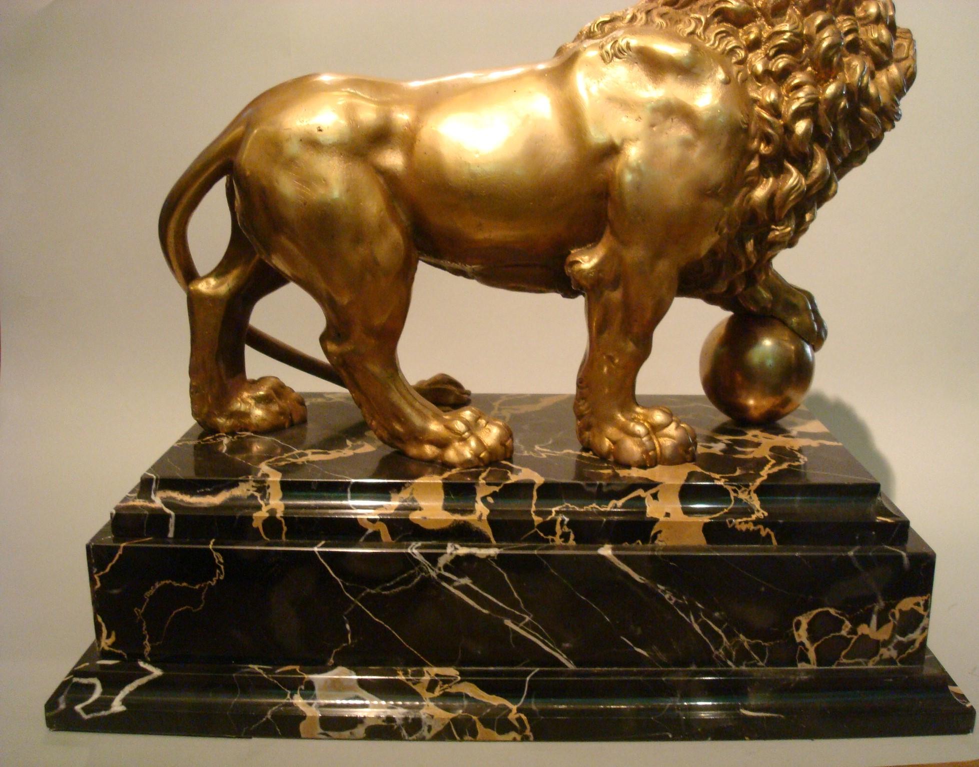 Neoclassical Grand Tour Italian Gilt Bronze of Medici Lion, Italy, 19th Century 7
