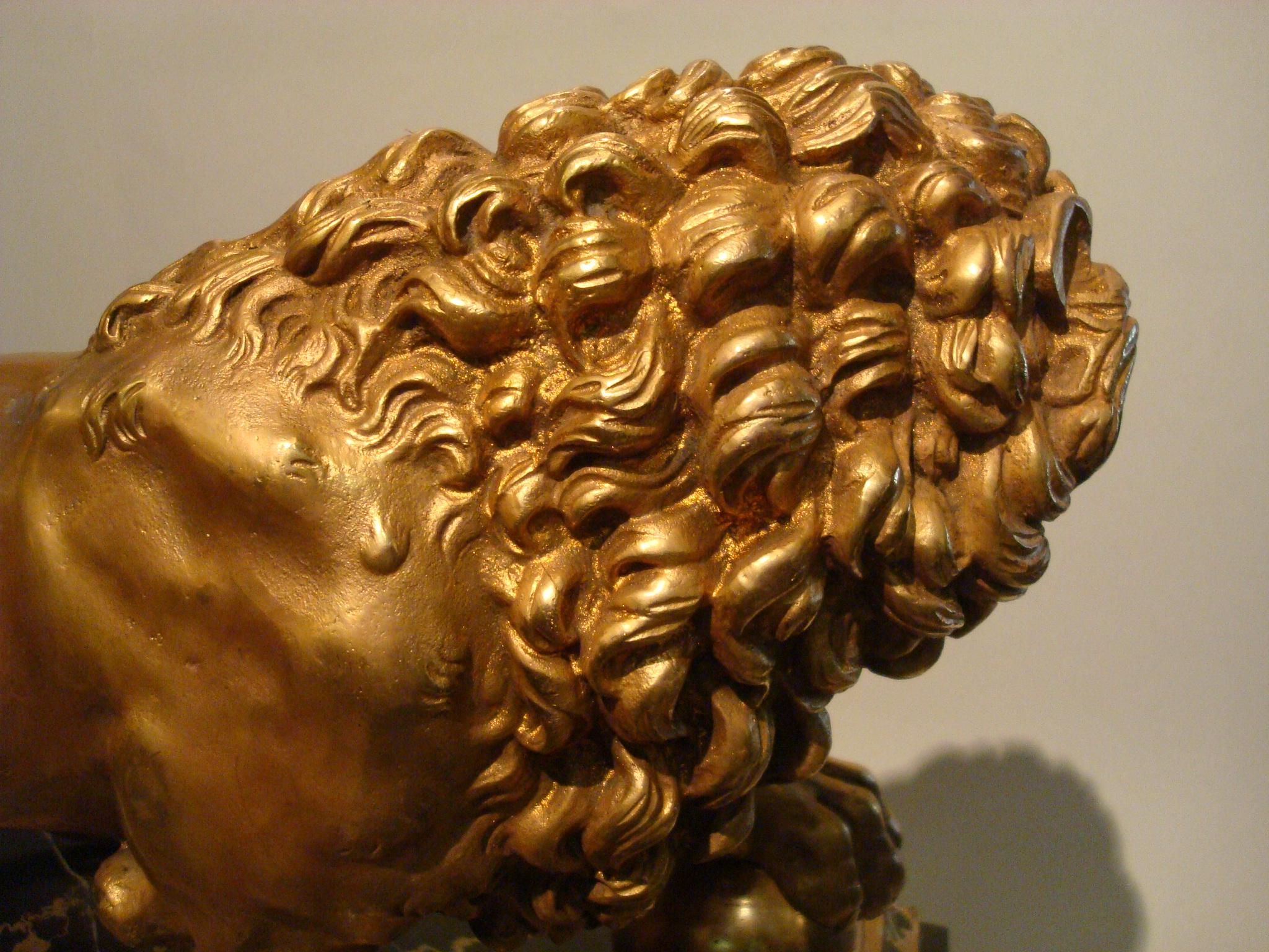 Neoclassical Grand Tour Italian Gilt Bronze of Medici Lion, Italy, 19th Century 4