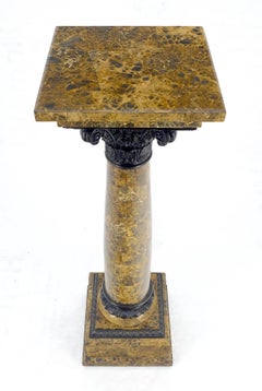 Neoclassical 14" Square Top Tapered Column Pedestal Stand Lamp Table MINT