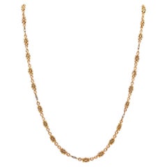 NEOCLASSICAL 1900 Edwardian French Chain In 18Kt Gold 
Platinum With Diamonds