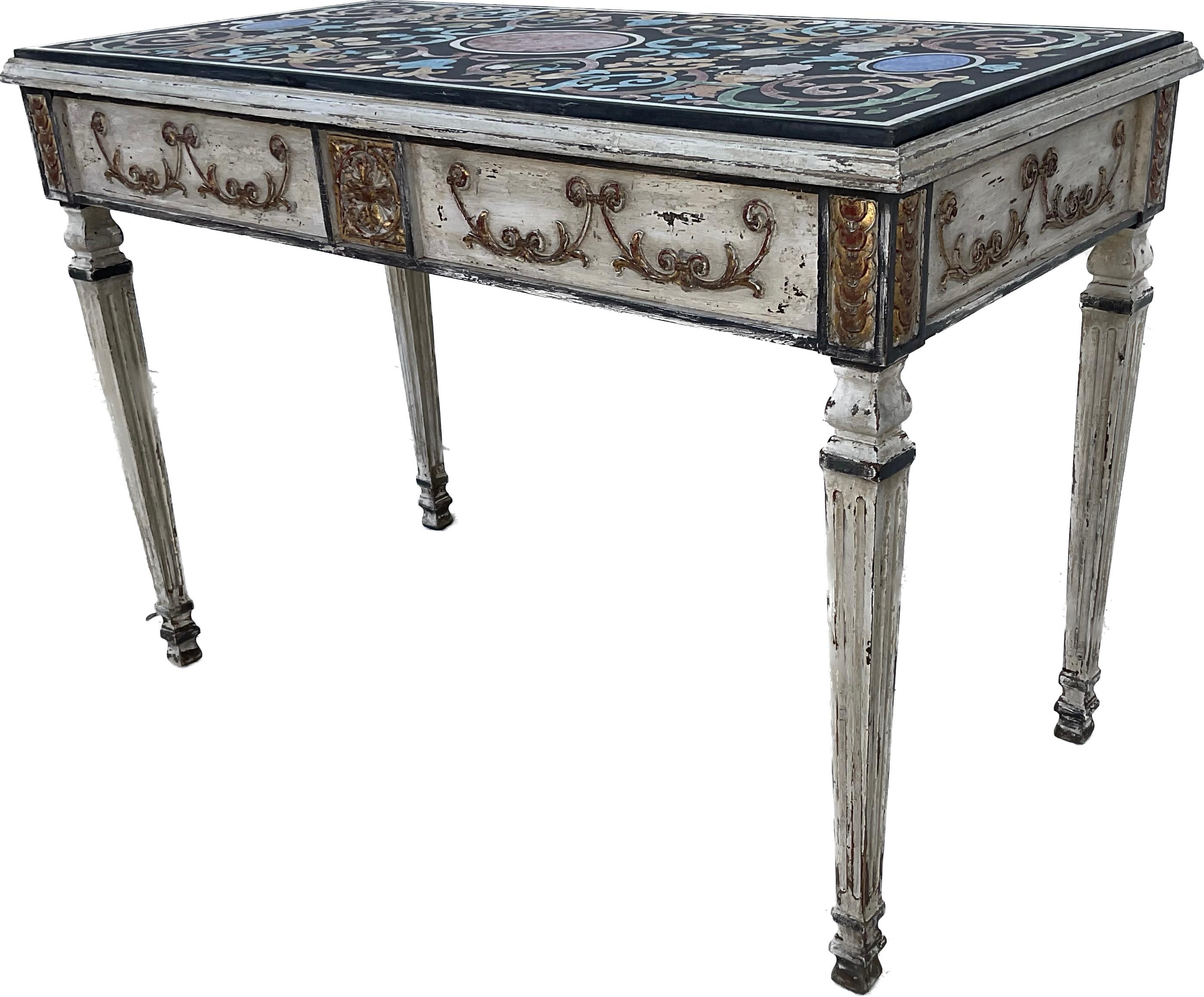 Neoklassizistischer italienischer Scagliola-Tisch aus dem 19. Jahrhundert im Angebot 5