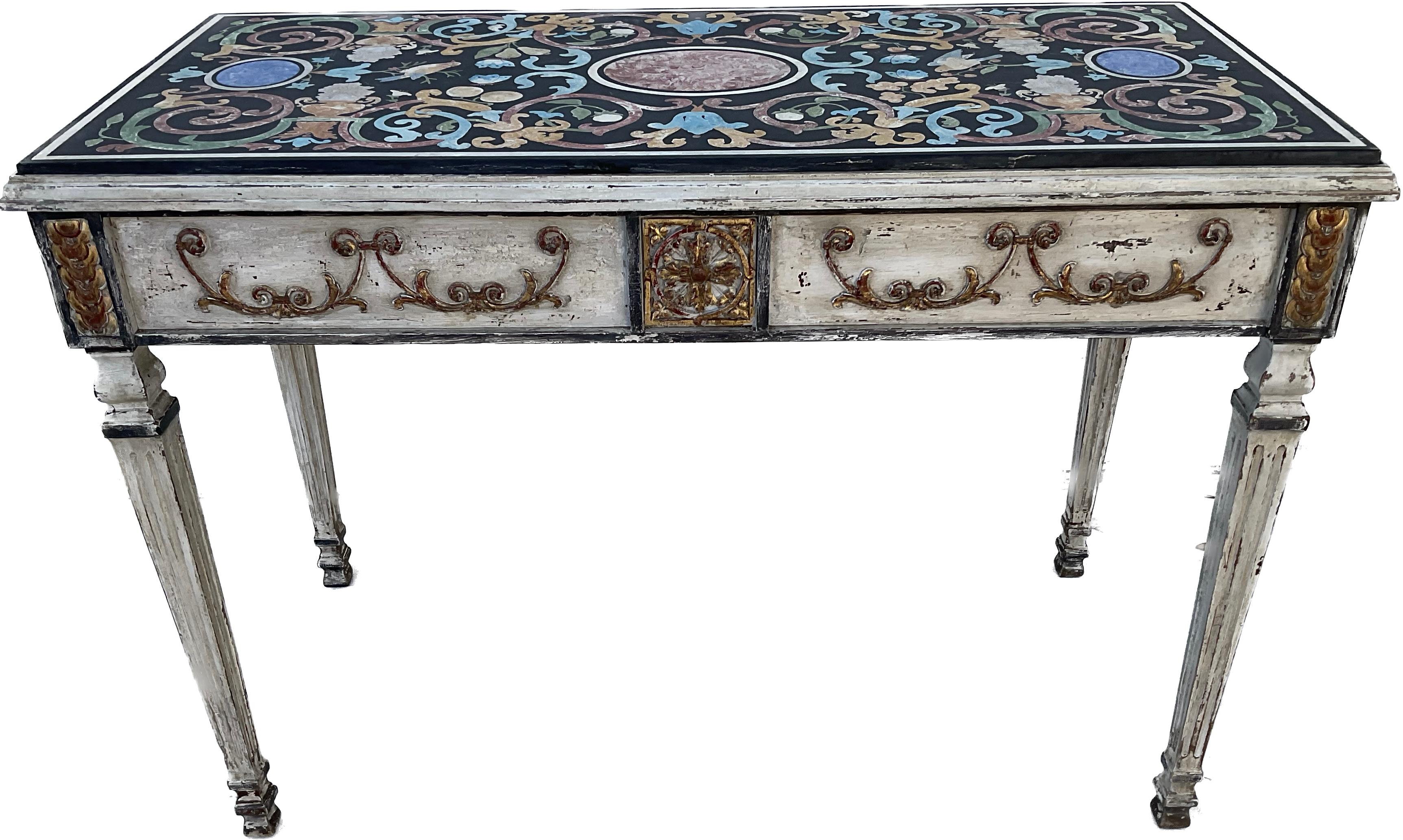 Neoclassical 19th Century Italian Scagliola Table For Sale 1