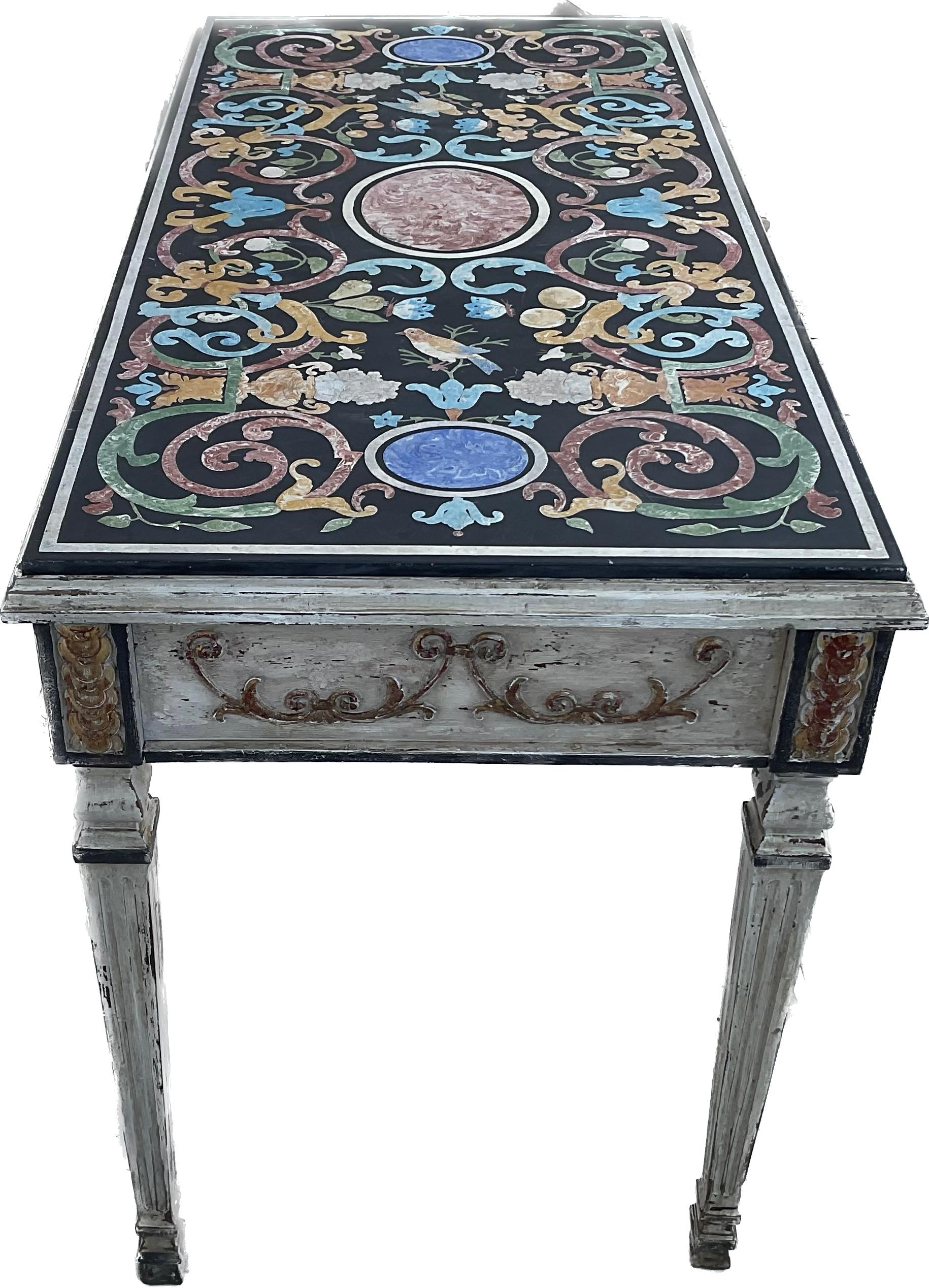 Neoklassizistischer italienischer Scagliola-Tisch aus dem 19. Jahrhundert (Stuckmarmor) im Angebot