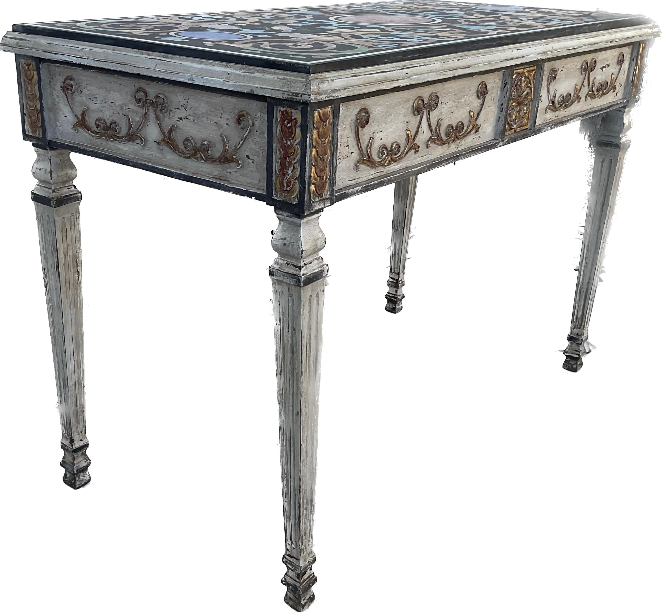 Neoklassizistischer italienischer Scagliola-Tisch aus dem 19. Jahrhundert im Angebot 3