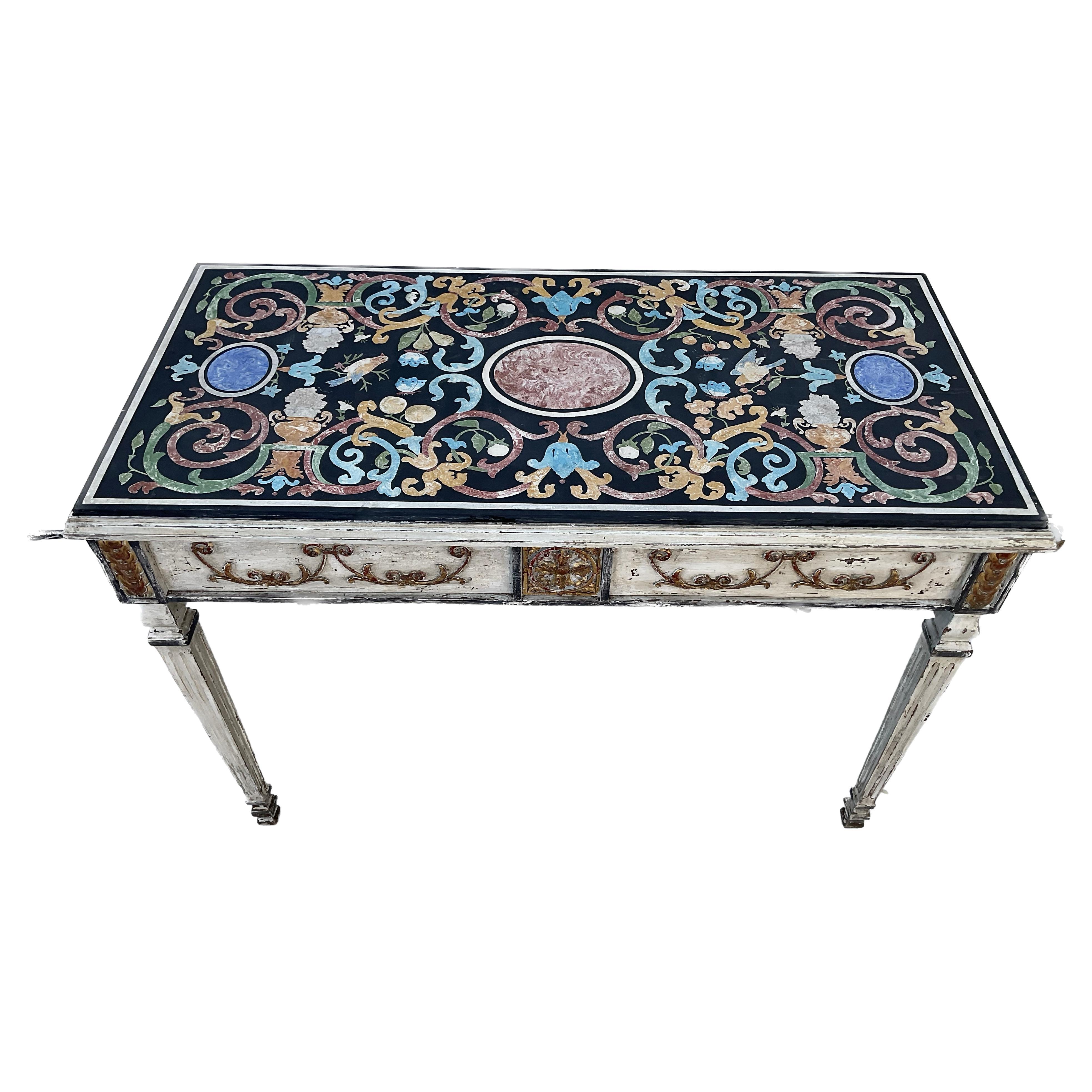 Neoclassical 19th Century Italian Scagliola Table For Sale