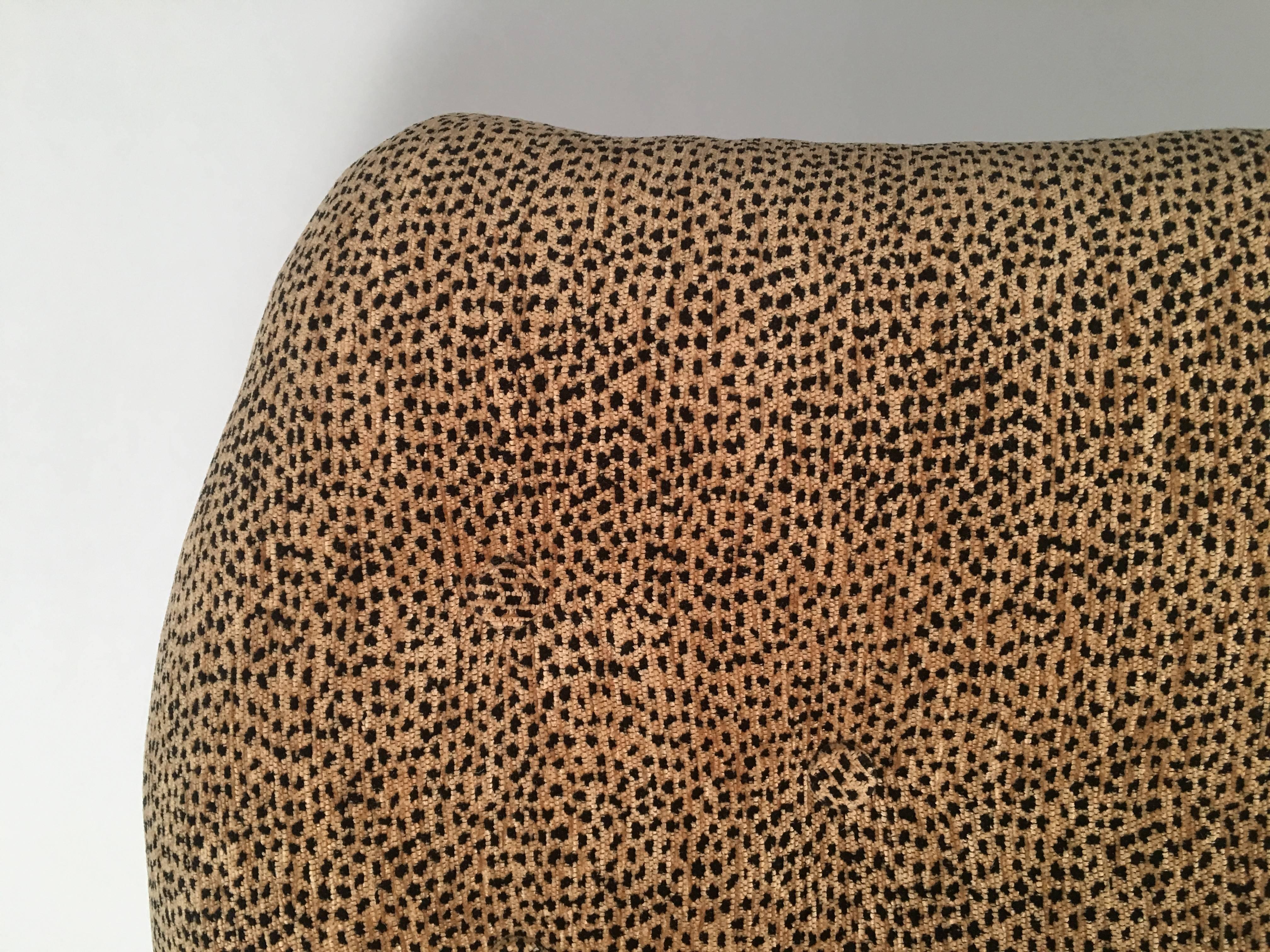 American Neoclassical 19th Century Slipper Chair with Leopard Velvet Upholstery