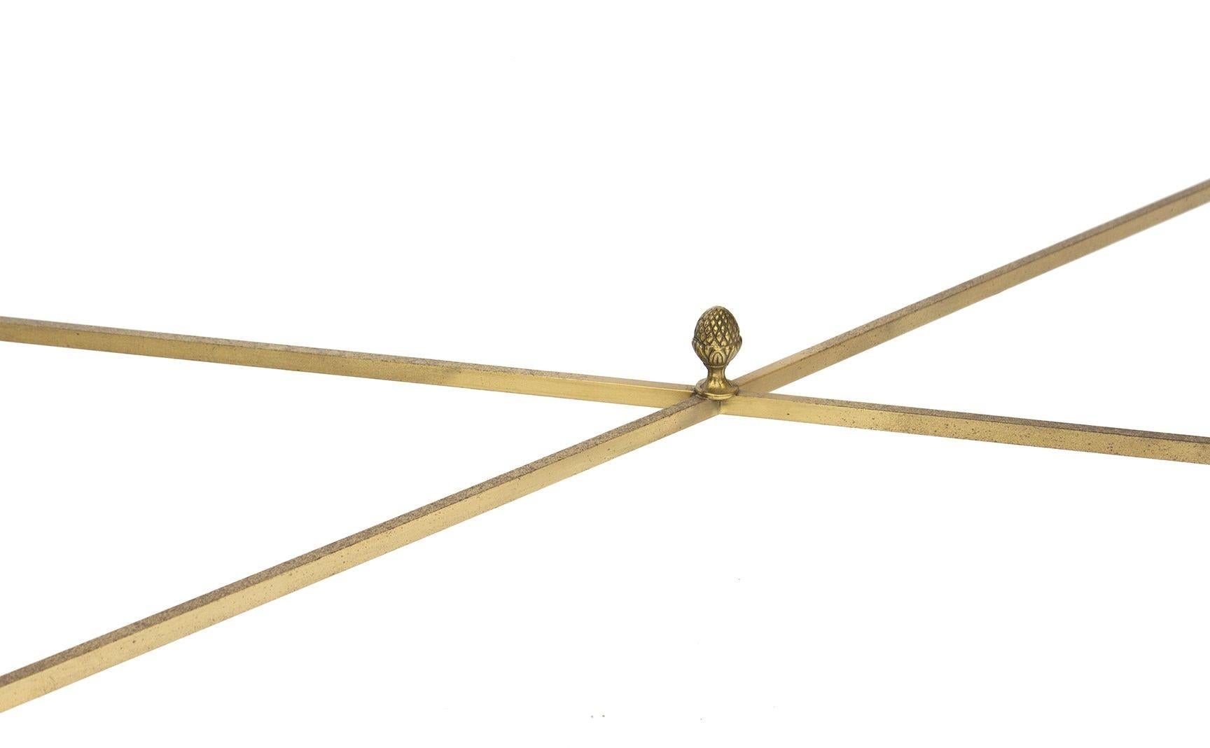 Neoclassical 3 pc Bunching Cocktail Table in Brass after Maison Jansen 5