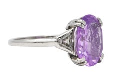 Neoclassical 4.95 CTW Purple Sapphire Diamond Platinum Zeus Intaglio Art Deco Ri
