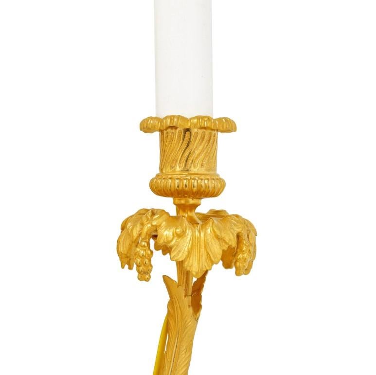 Dorato Applique neoclassica a 5 luci ispirata a Feuchère in vendita
