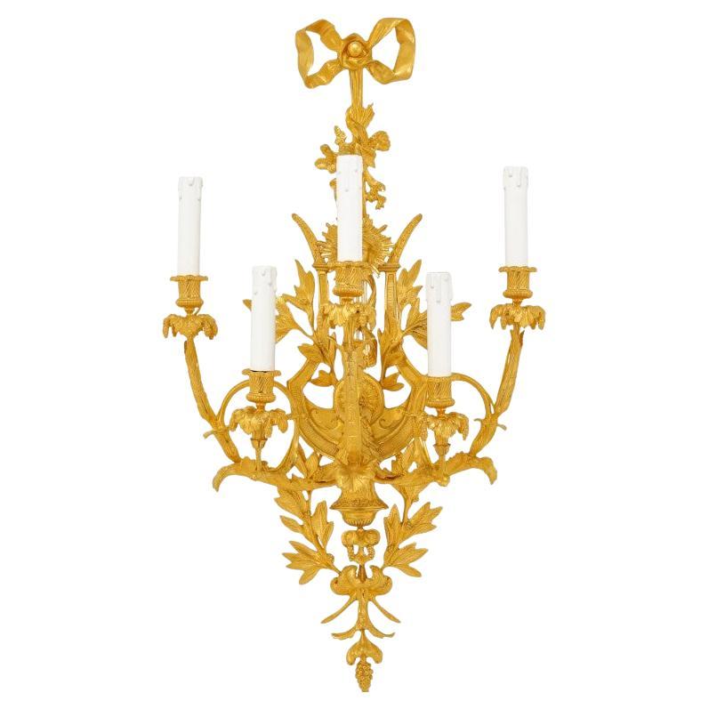 Applique neoclassica a 5 luci ispirata a Feuchère in vendita
