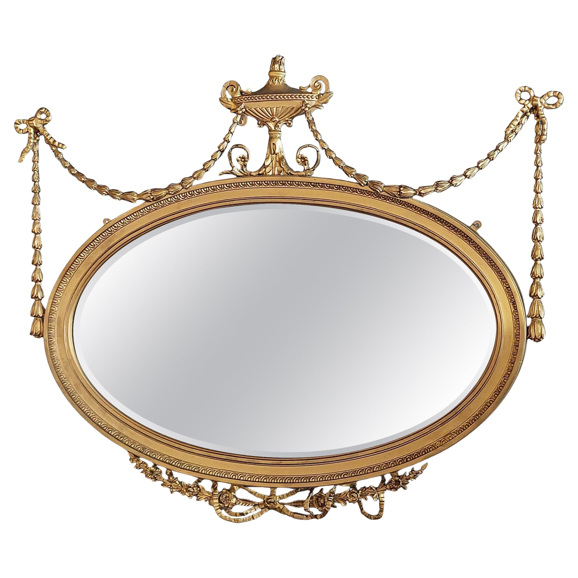 Neoclassical Adam-Revival Gilt Framed Mirror