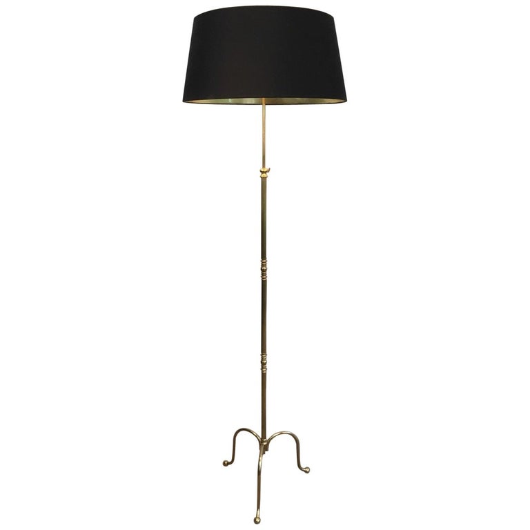 Neoclassical Adjustable Brass Floor Lamp With Black Shade Gold Neoclassical Adjustable Brass Floor Lamp With Black Shade Gold Inside French For