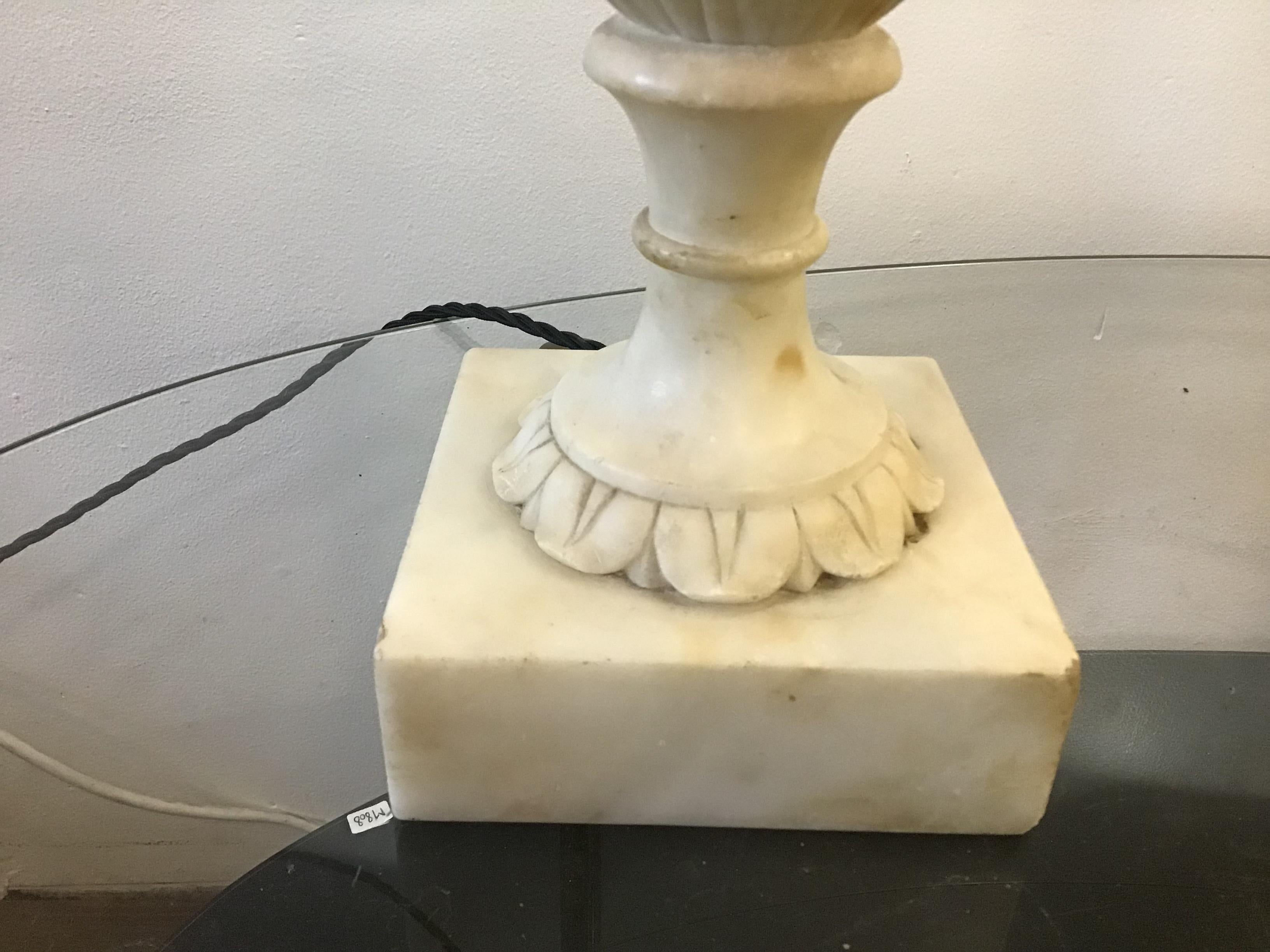 Neoclassical Alabaster Italian Table Lamps 2