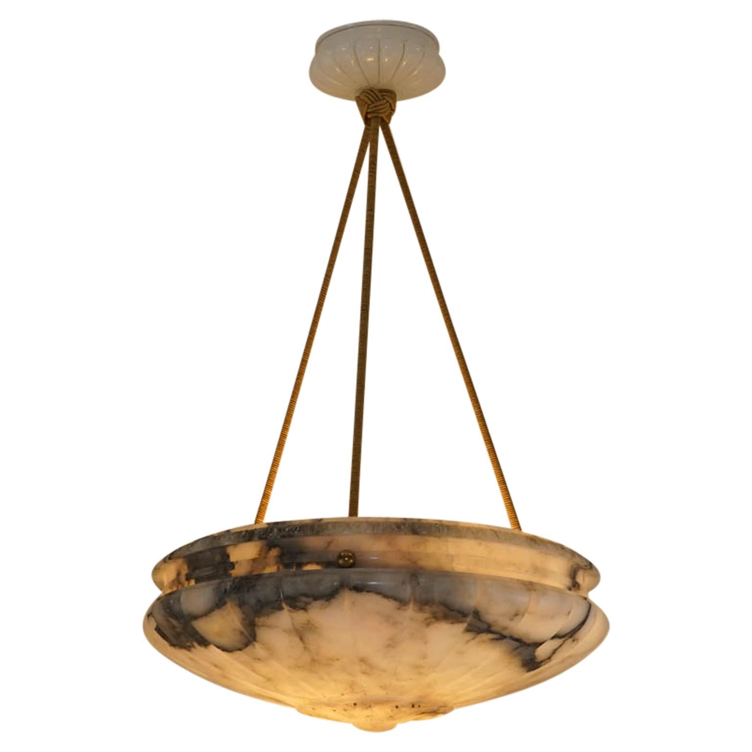 Early 20th Century Neoclassical Alabaster Light Fixture, Sweden, 1900