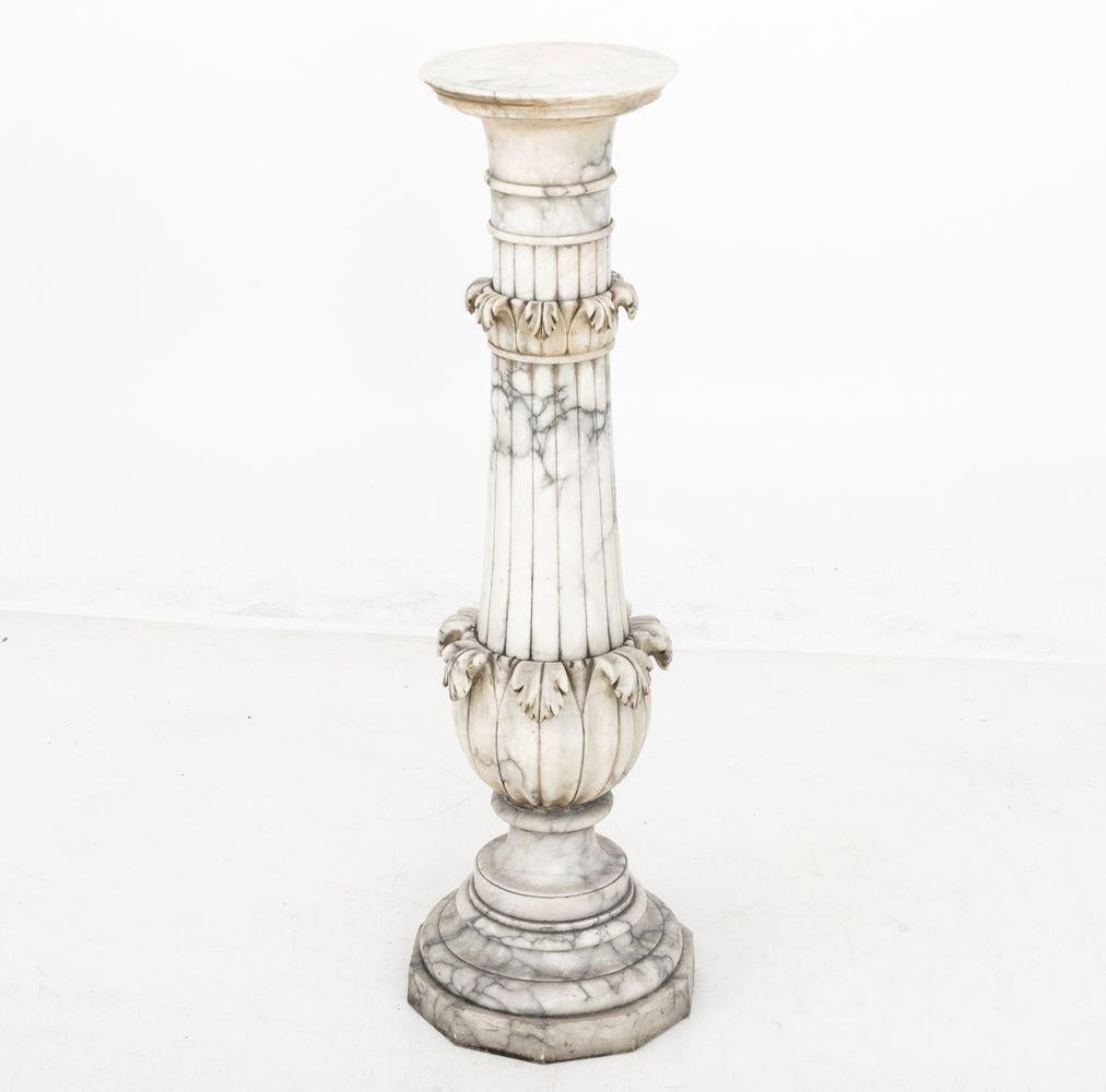 Neoclassical Alabaster Pedestal For Sale 2