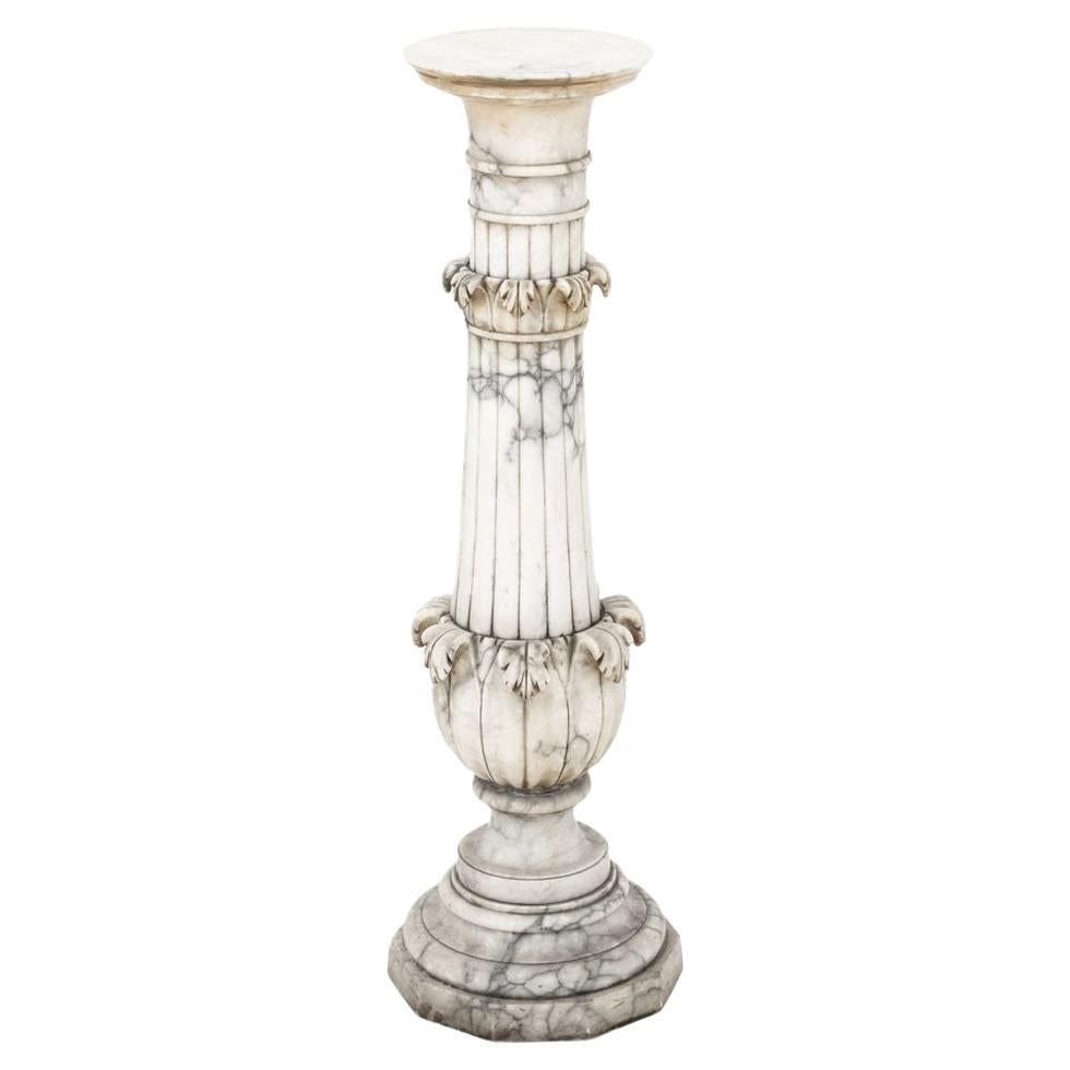 Neoclassical Alabaster Pedestal For Sale