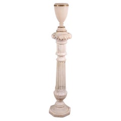 Neoclassical Alabaster Pedestal & Urn Lamp