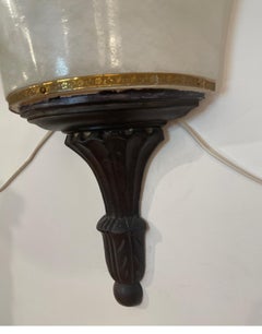 Neoclassical Alabaster Torch Sconces