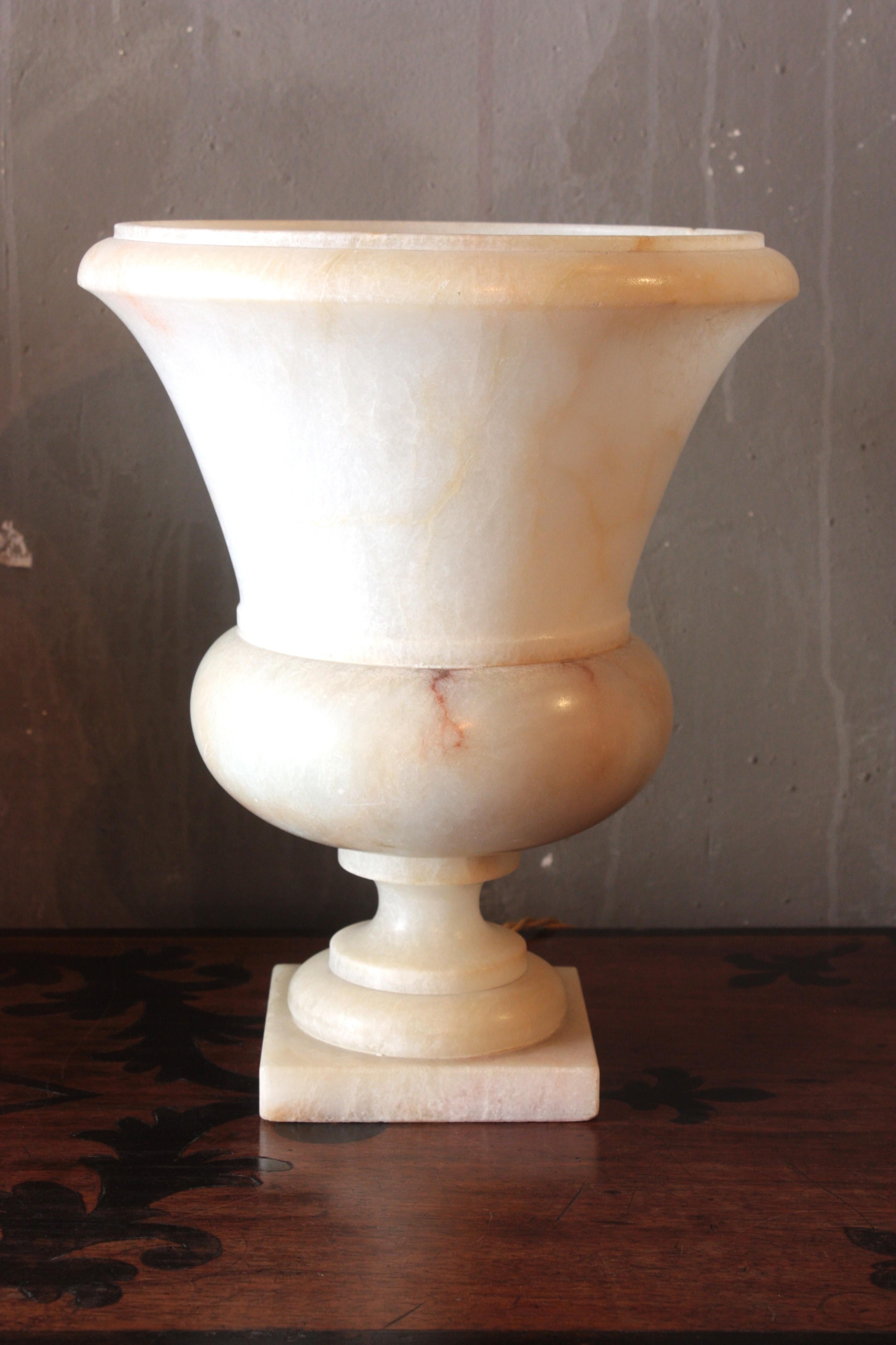 Neoclassical Alabaster Urn Uplighter Lamp For Sale 6