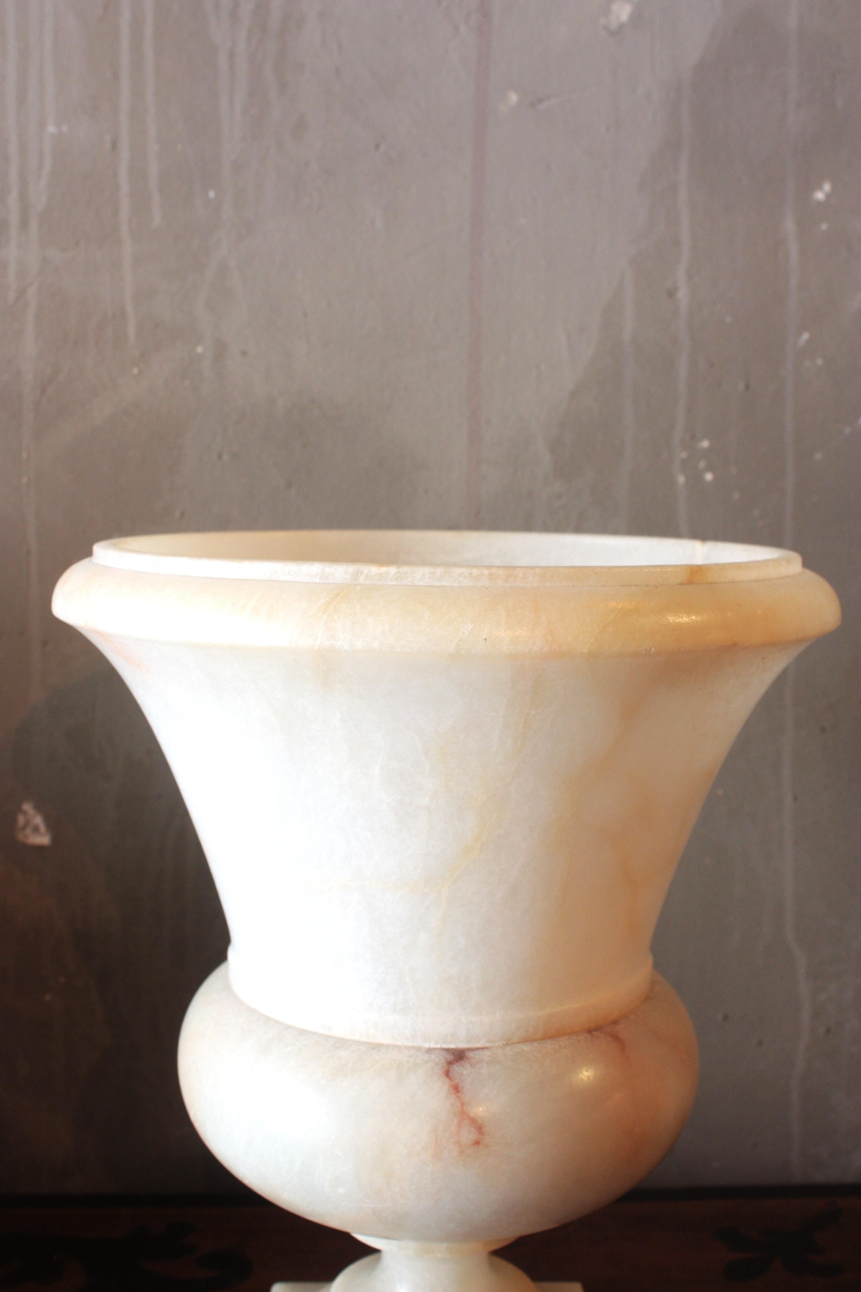 Neoclassical Alabaster Urn Uplighter Lamp For Sale 8