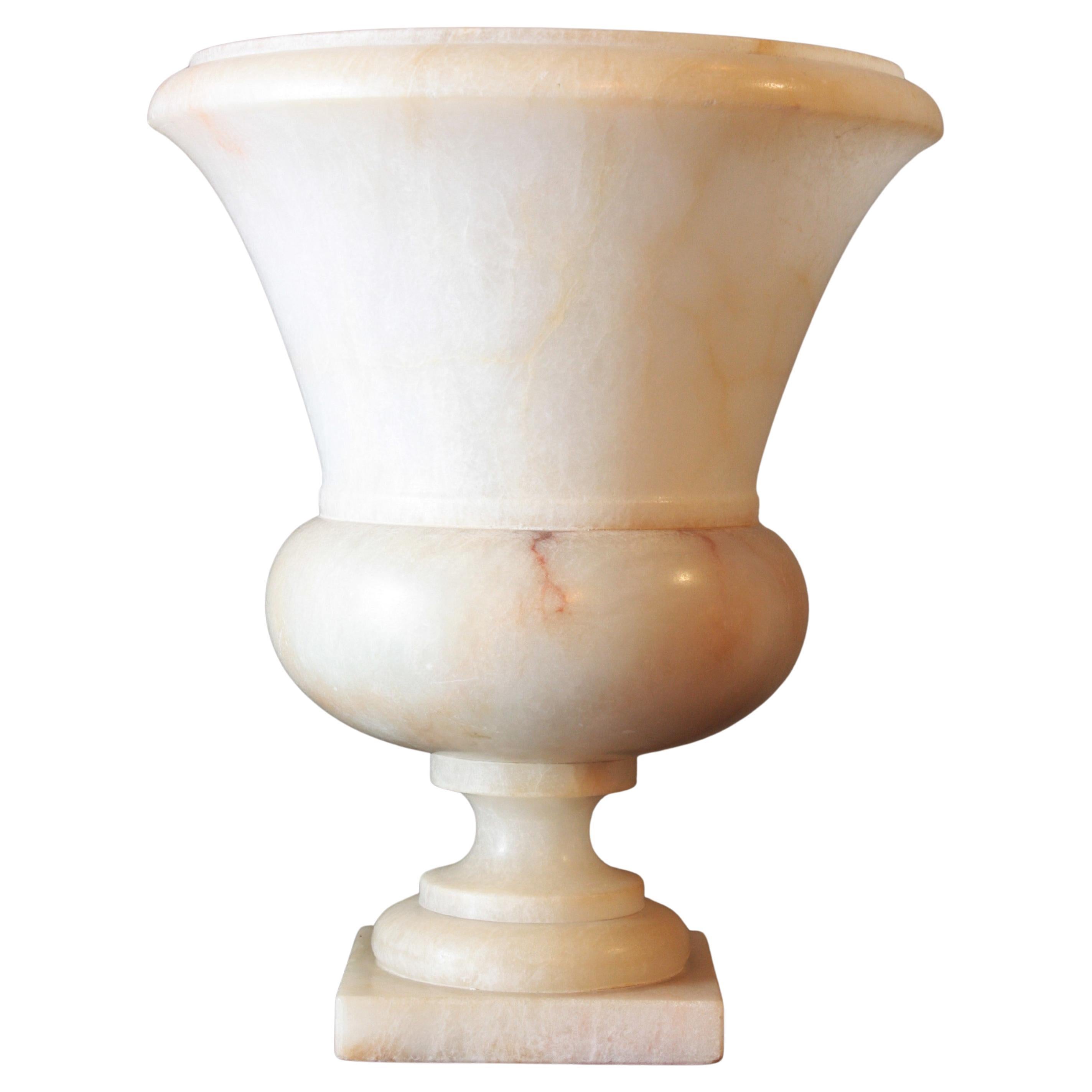 Italian Neoclassical Alabaster Urn Uplighter Lamp For Sale