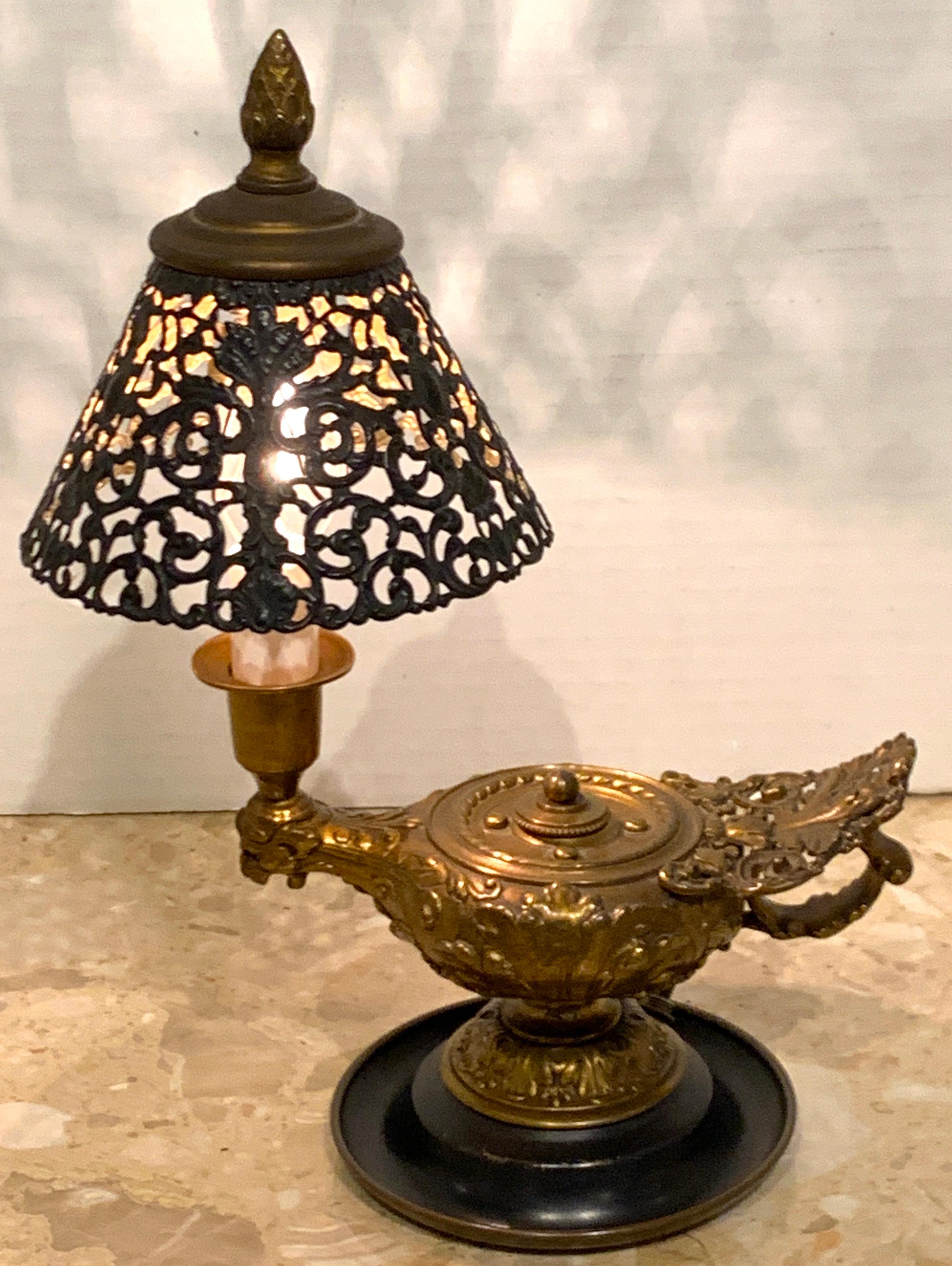 Neoclassical Aladdins Lamp and Shade For Sale 3