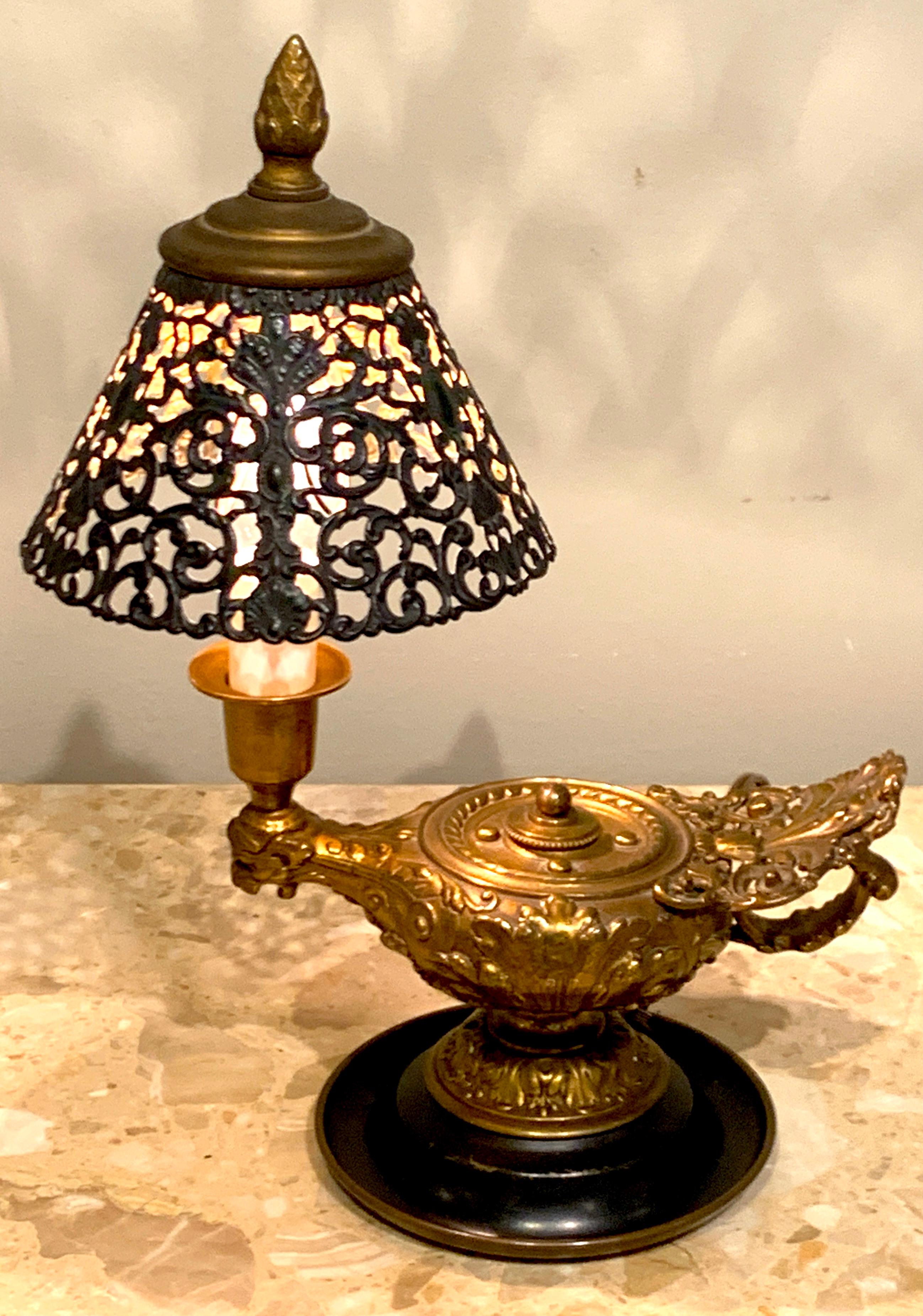 Neoclassical Aladdins Lamp and Shade For Sale 4