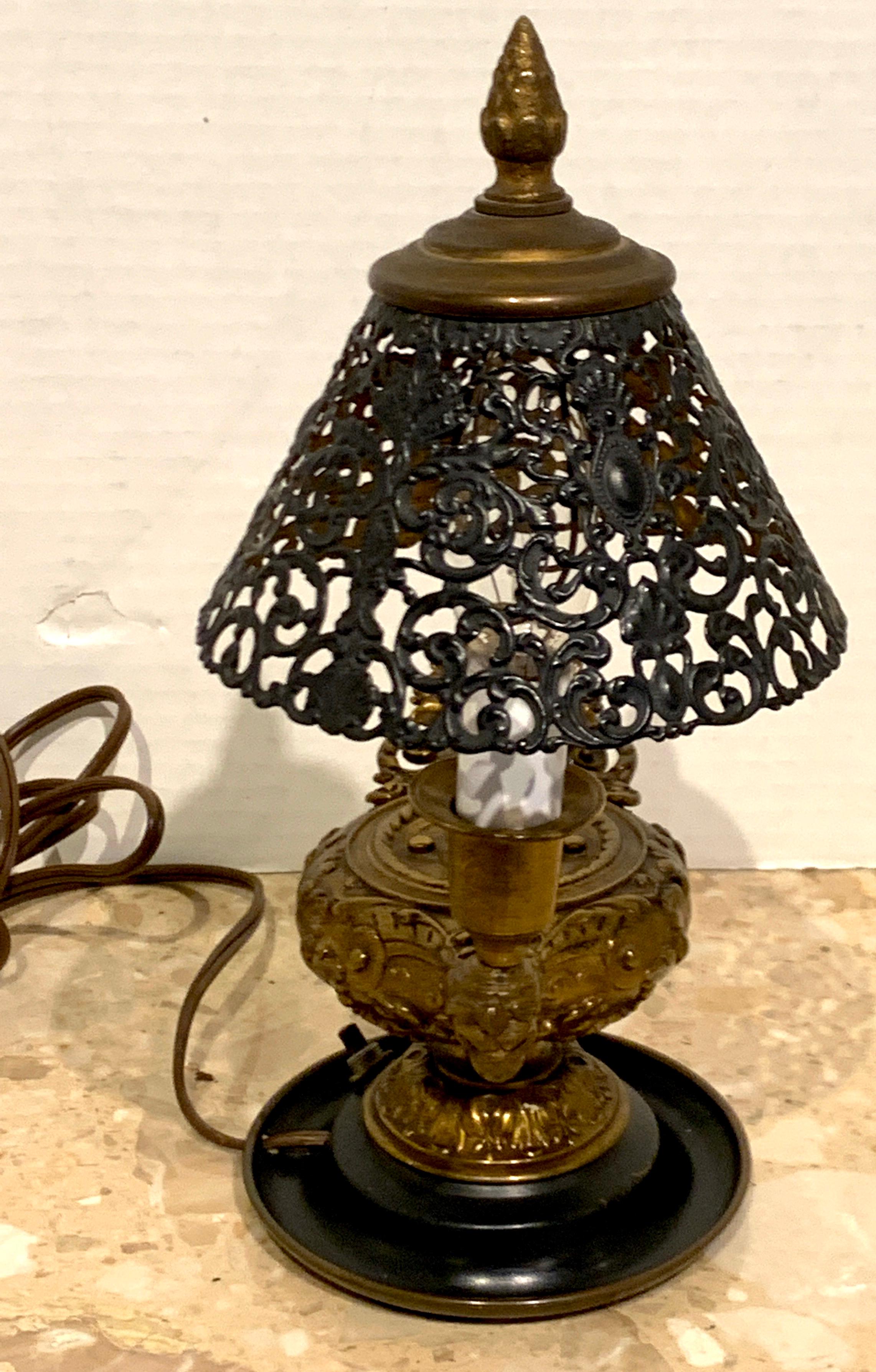 20th Century Neoclassical Aladdins Lamp and Shade For Sale