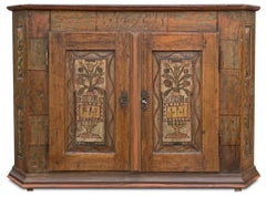 Neoclassical Alpine Floral Painted Sideboard