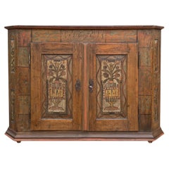 Neoclassical Alpine Floral Painted Sideboard