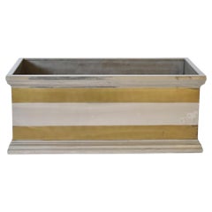 Neoclassical aluminium and brass rectangular planter, 1970s