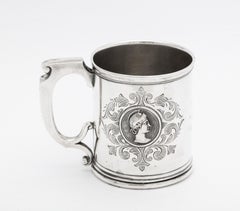 Neoclassical American Coin Silver '.900' Medallion Mug/Cup
