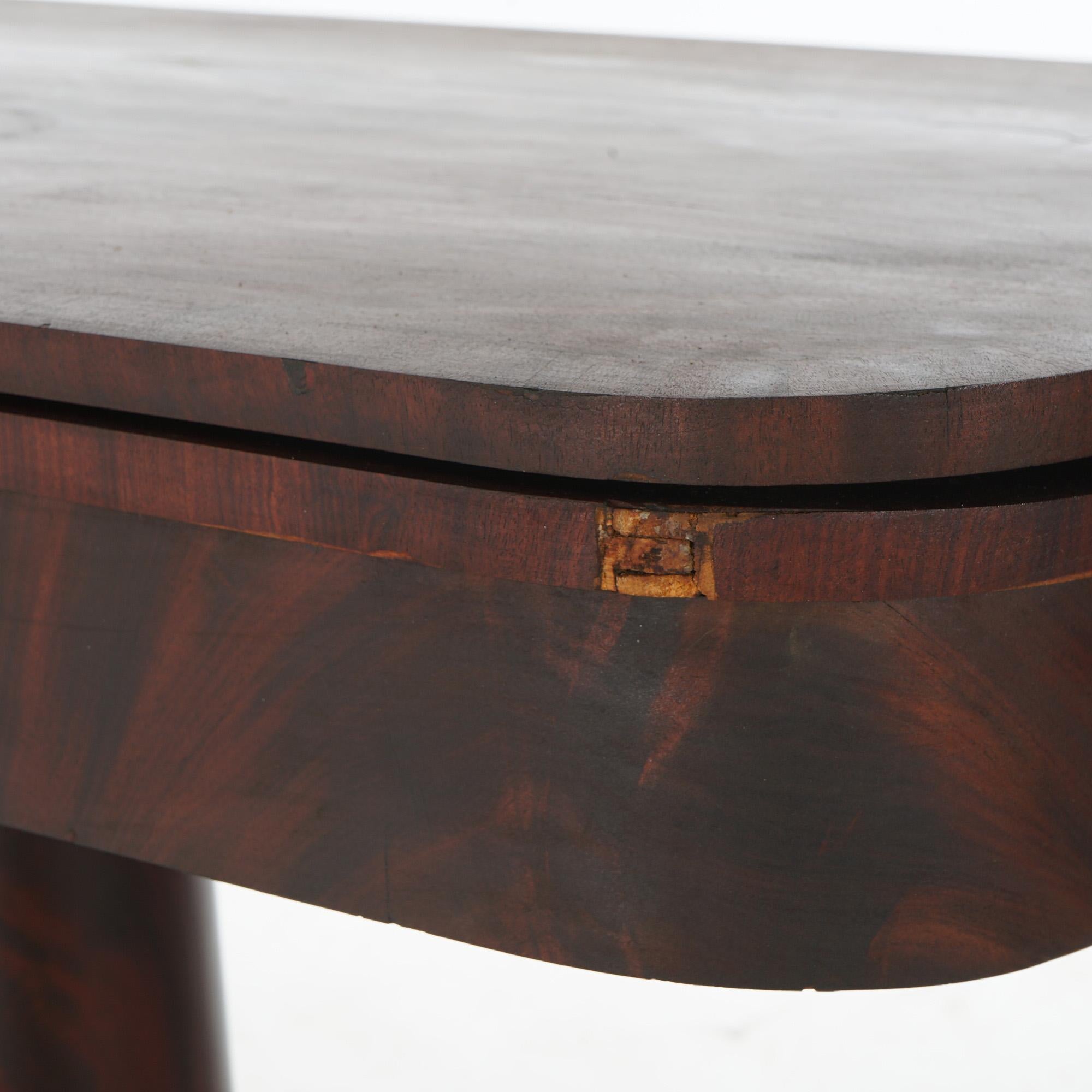 Neoclassical American Empire Flame Mahogany Game Table with Paw Feet c1840 For Sale 10