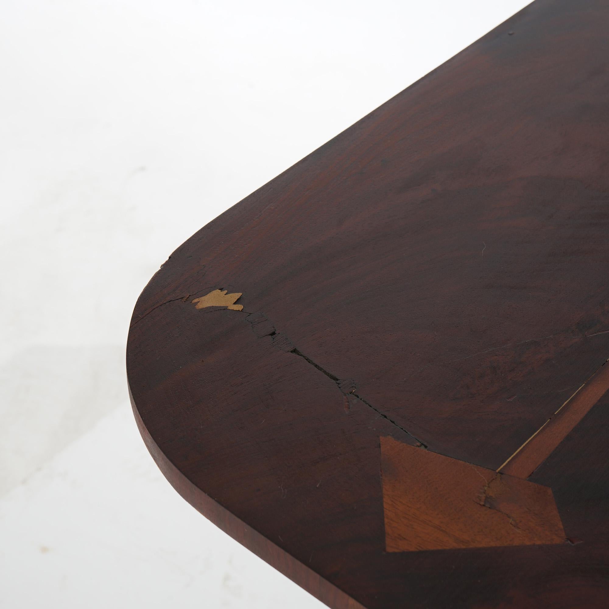 Neoclassical American Empire Flame Mahogany Game Table with Paw Feet c1840 For Sale 14