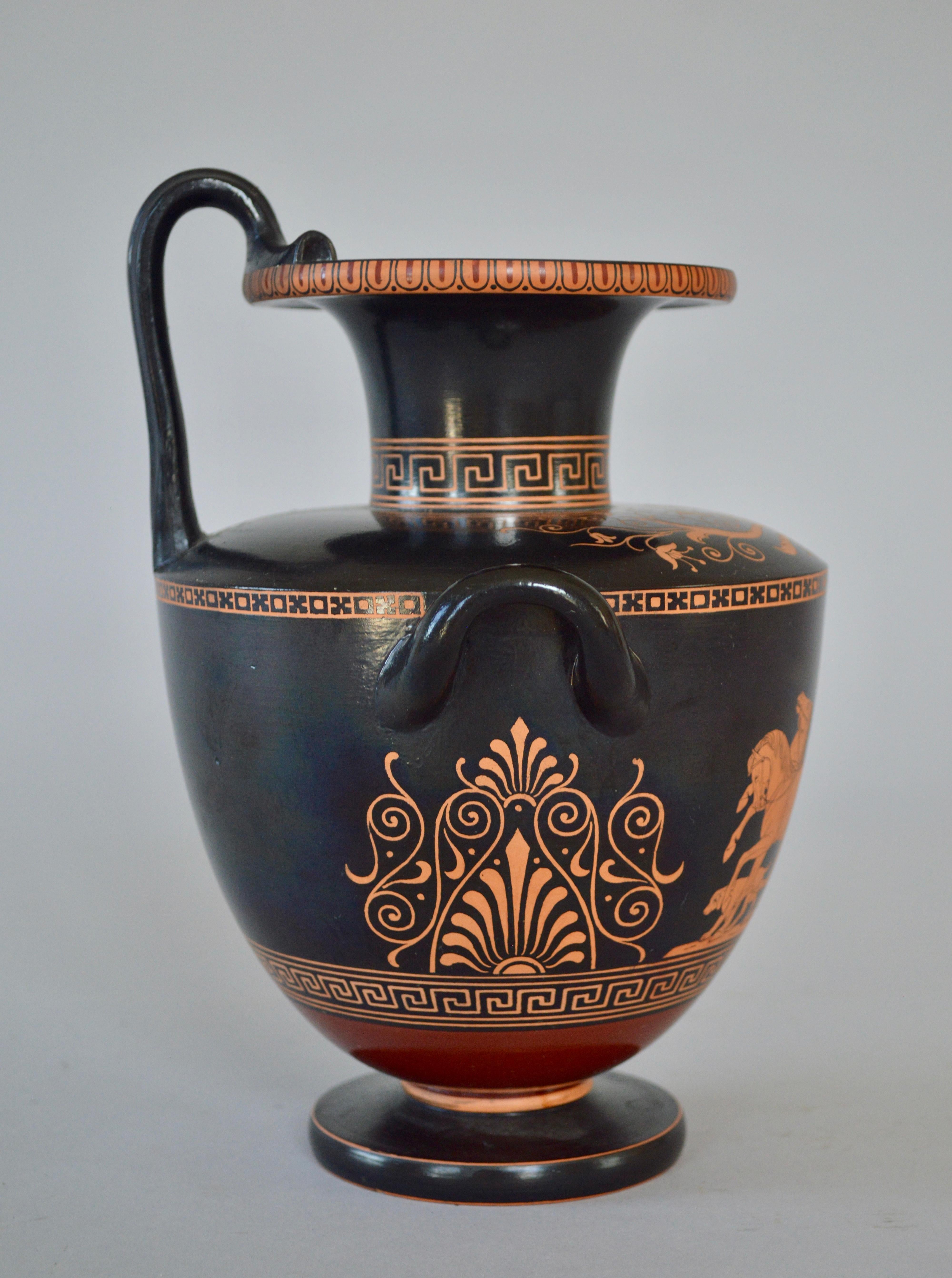 Neoclassical Amphora Vase in Black Painted Terracotta 1