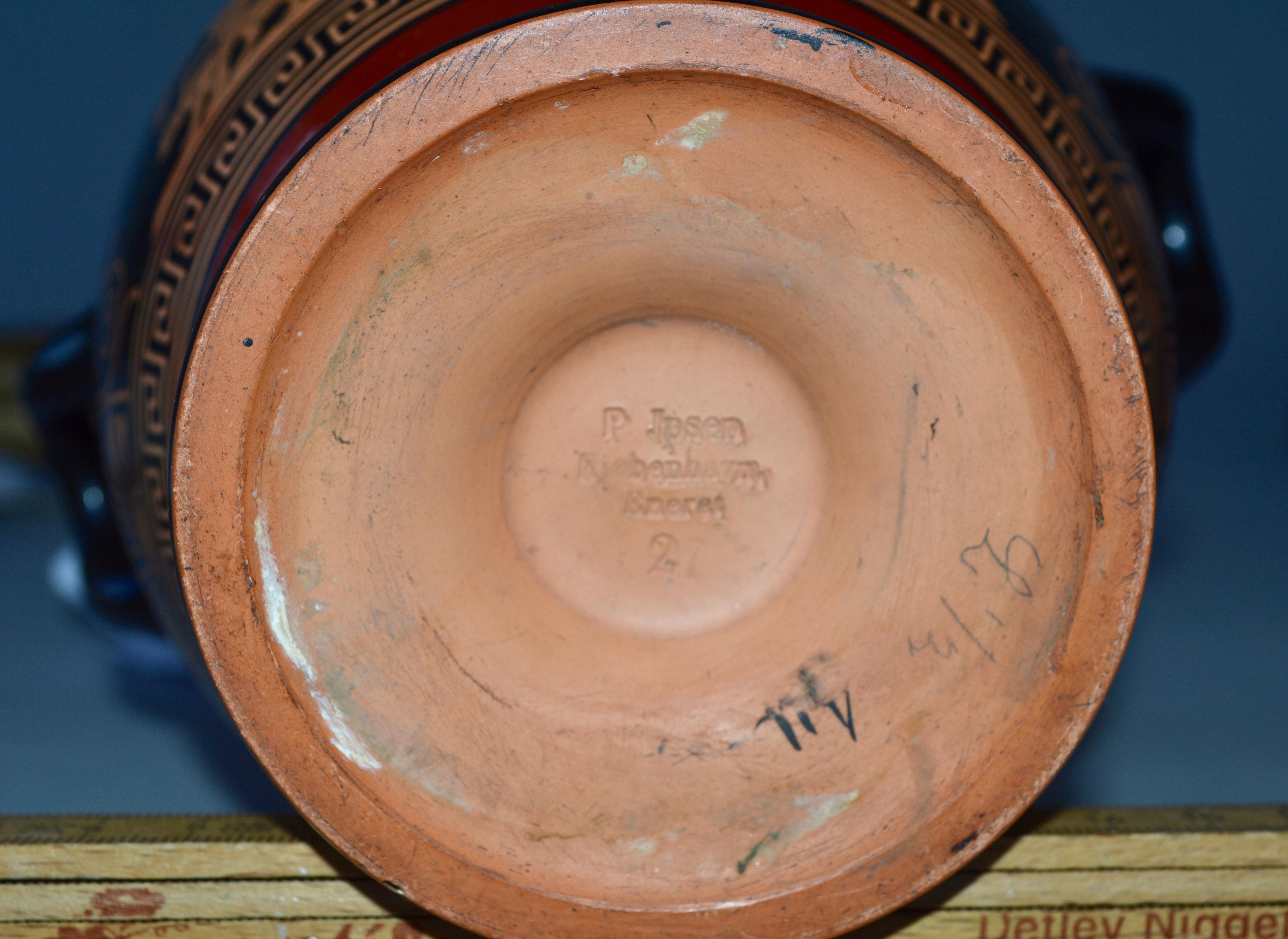 Neoclassical Amphora Vase in Black Painted Terracotta 3