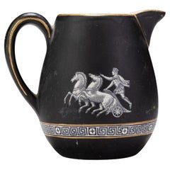 Neoclassical Ancient Greek Prattware Pitcher Jug Mid 19th Century