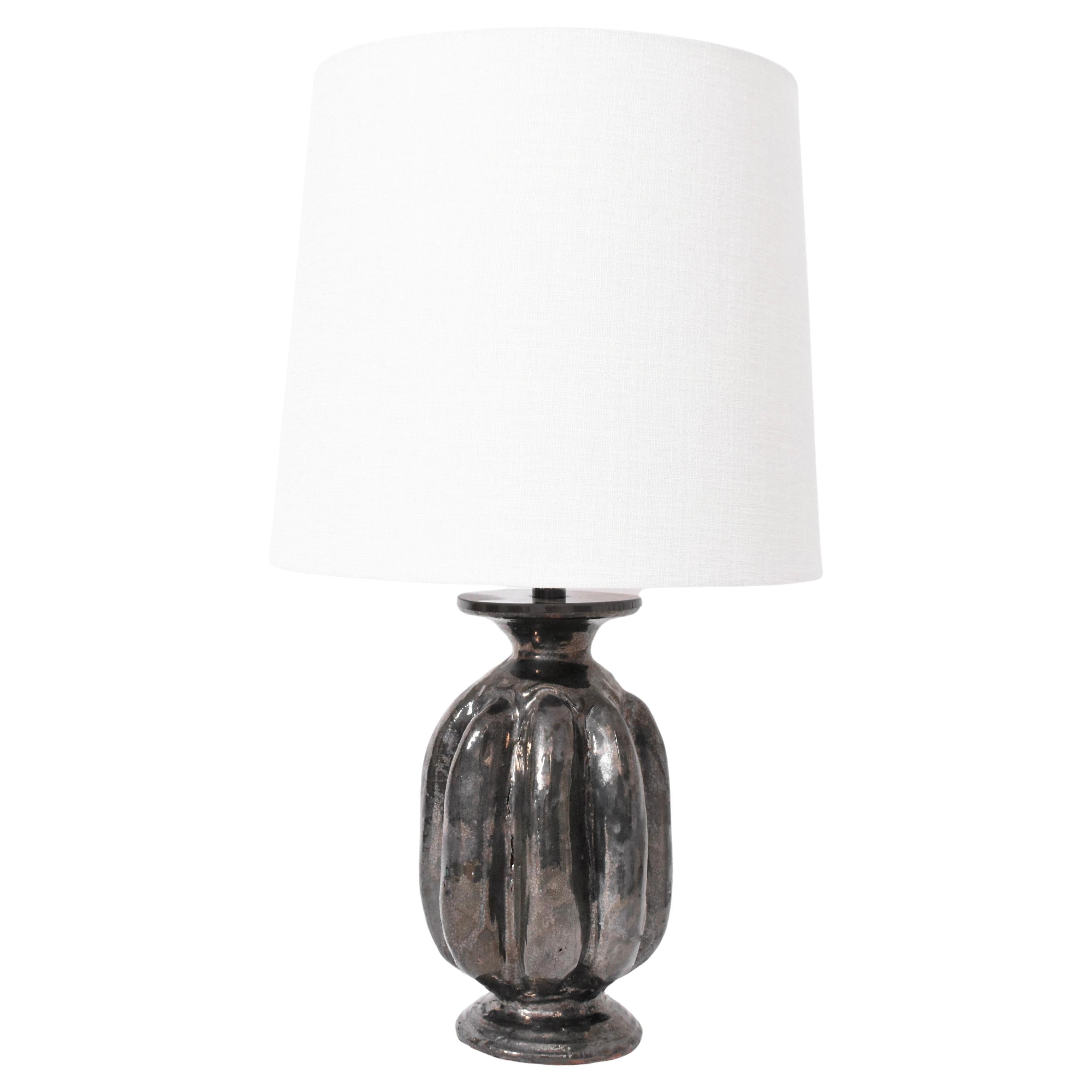 Lampe néoclassique en céramique anthracite de Helder, 2024